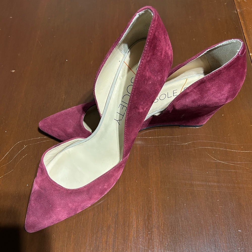 Sole Society Burgundy Suede Heels